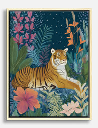 Jungle Majesty Tiger Canvas Print Oak