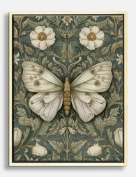 Morris-Inspired Butterfly Canvas Print - Oak