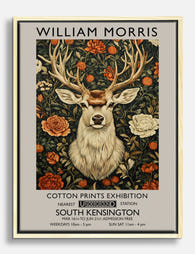 Morris Botanical Stag Canvas Print Oak