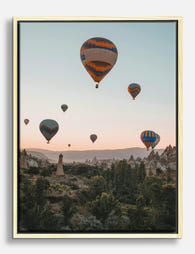 Sunrise Balloons Over Cappadocia Canvas Print Oak