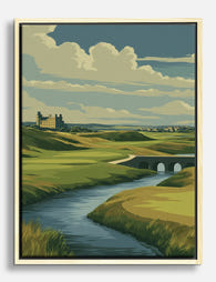 St Andrews Rolling Greens Canvas Print Oak