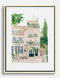 Charming Barcelona Street Canvas Print Oak