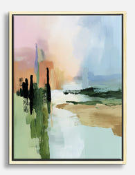 Tranquil Morning Reflections Canvas Print Oak