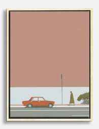 Urban Minimalist Stroll Canvas Print Oak