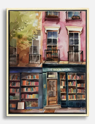 Charming Book Nook Canvas Print Oak