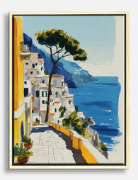 Amalfi Coast Sunlight Canvas Print Oak