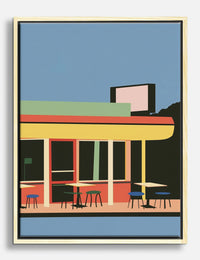 Retro Diner Vibes Canvas Print Oak
