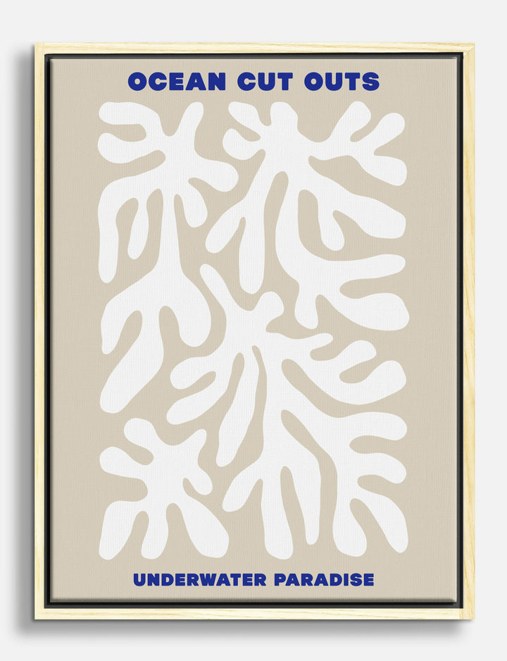 Coral Shapes by the Sea Canvas Print Oak