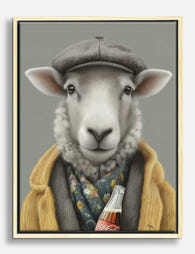 Charming Sheep Chic Canvas Print - Oak