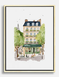 Parisian Street Charm Canvas Print Oak