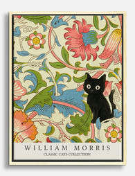 William Morris Cat Garden Canvas Print Oak