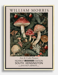William Morris Winter Mushrooms Canvas Print Oak