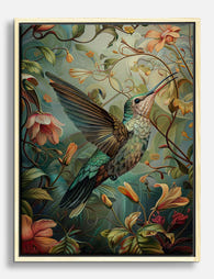 Morris Hummingbird Garden Canvas Print Oak