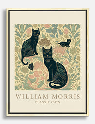William Morris Classic Cats Canvas Print Oak