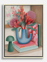 Modern Botanical Still Life Canvas Print Oak