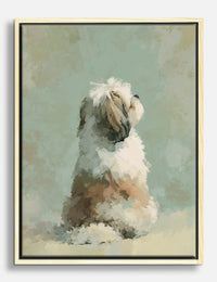 Serene Shih Tzu Portrait Canvas Print Oak