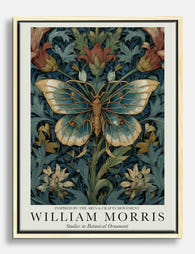 Morris Botanical Butterfly Canvas Print - Oak