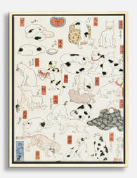 Kuniyoshi’s Playful Cats Canvas Print Oak