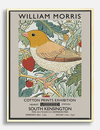 Morris Strawberry Bird Canvas Print Oak