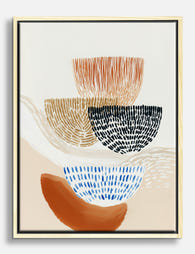 Stacked Harmony Shapes Canvas Print Oak