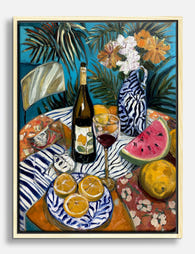Summer Table in Matisse Style Canvas Print Oak