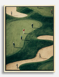 Golfers in Motion Canvas Print Oak