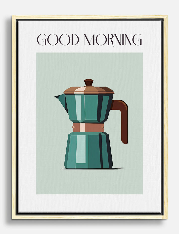 Morning Brew Charm Canvas Print Oak