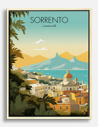 Sorrento Sunlit Coastline Canvas Print Oak