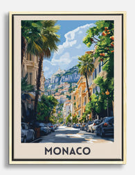 Monaco Street View Canvas Print Oak