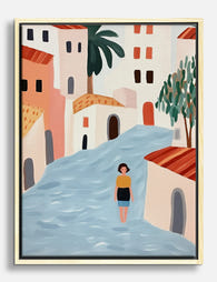 Sunlit Italian Stroll Canvas Print Oak