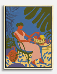 Sunlit Patio Pause Canvas Print Oak