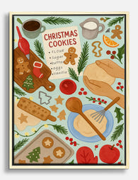 Christmas Cookie Recipe Canvas Print Oak