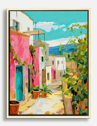 Sunlit Puglia Escape Canvas Print Oak