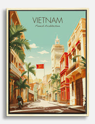Sunlit Vietnam Street Scene Canvas Print Oak