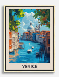 Charming Venice View Canvas Print Oak