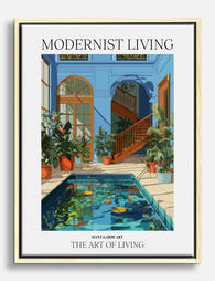 Blue Haven Courtyard Canvas Print Oak