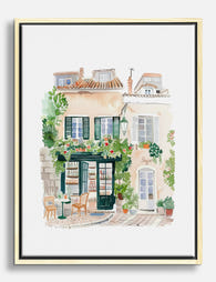 Quaint European Street Canvas Print Oak
