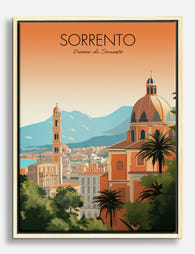 Sorrento Sunlit Skyline Canvas Print Oak