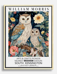 William Morris Owls & Blooms Canvas Print Oak