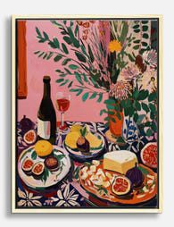 Vibrant Table Gathering Canvas Print - Oak