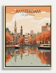 Autumn Amsterdam Charm Canvas Print Oak