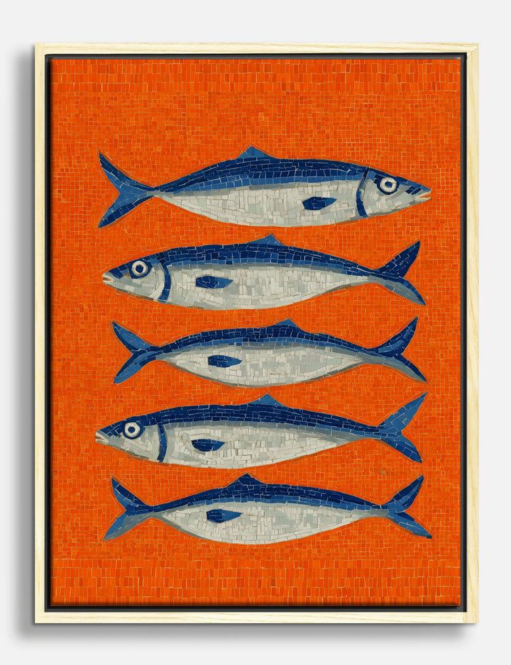 Sardine Mosaic Pop Canvas Print Oak