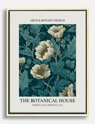 Teal Botanical Heritage Canvas Print Oak