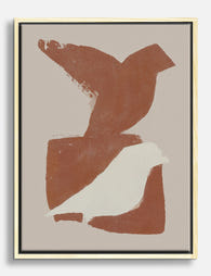 Terracotta Birds Silhouette Canvas Print Oak