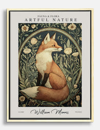 Morris Fox in Wildflowers Canvas Print Oak