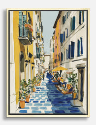 Sunlit Italian Alleyway Canvas Print - Oak