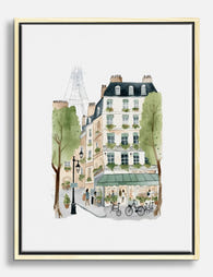 Parisian Street Charm Canvas Print Oak