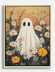 Ghost Among Wildflowers Canvas Print Oak