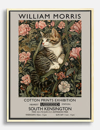 Morris Kitten Charm Canvas Print Oak
