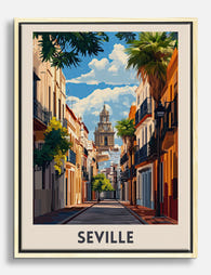 Seville Street Charm Canvas Print Oak